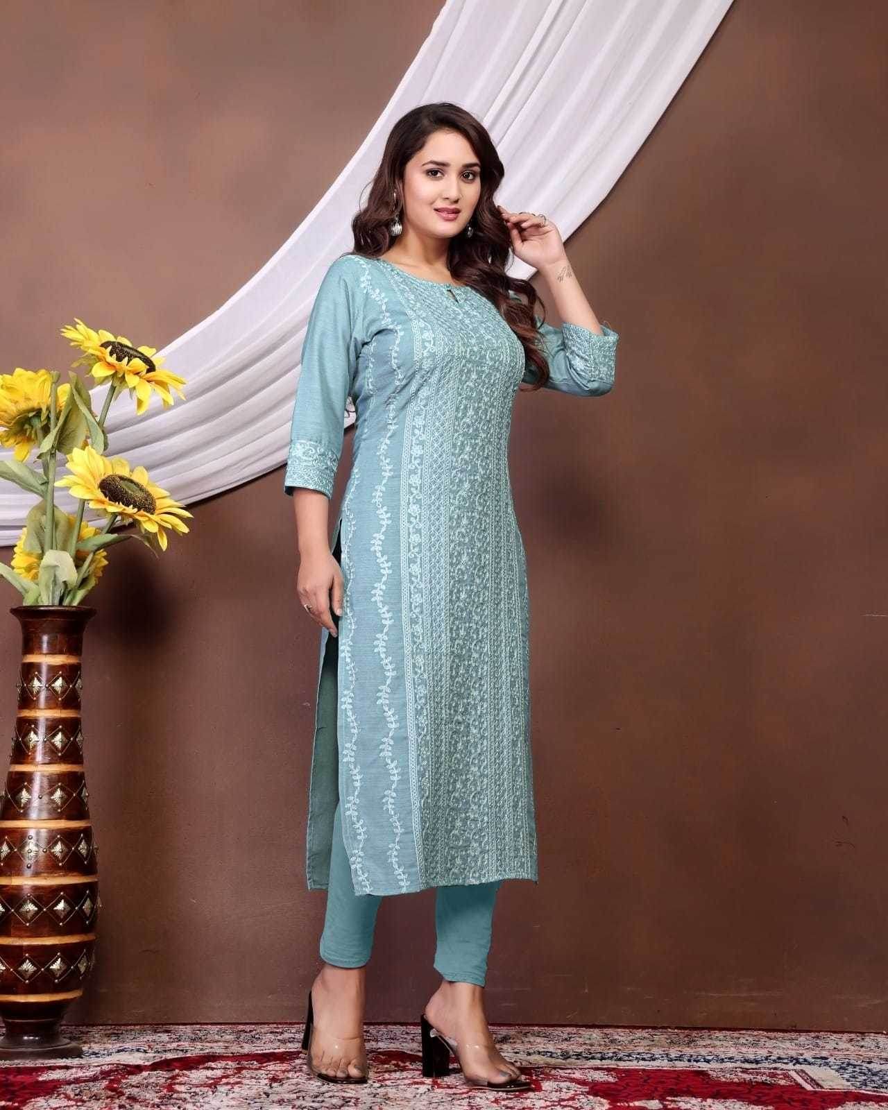 Rayon Chikankari Kurti - MYLUXURY LANE ENTERPRISE